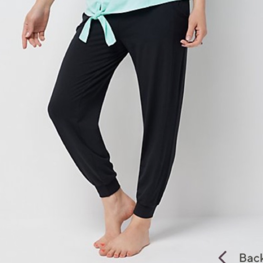 Knit rubbed joggers BLACK